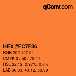 颜色代码: HEX #FC7F36 | qconv.com