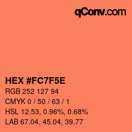 カラーコード: HEX #FC7F5E | qconv.com