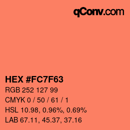 カラーコード: HEX #FC7F63 | qconv.com