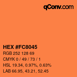 Color code: HEX #FC8045 | qconv.com