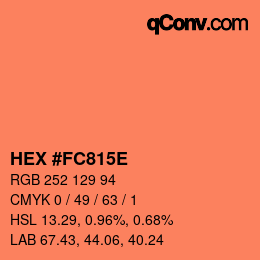 颜色代码: HEX #FC815E | qconv.com