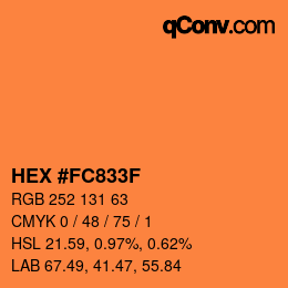 Color code: HEX #FC833F | qconv.com