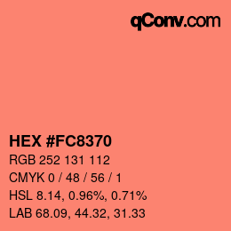 Color code: HEX #FC8370 | qconv.com