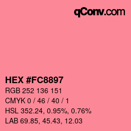 Color code: HEX #FC8897 | qconv.com