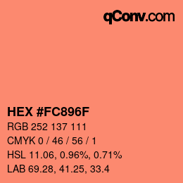 Farbcode: HEX #FC896F | qconv.com