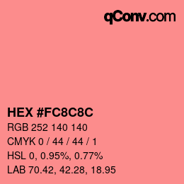 Color code: HEX #FC8C8C | qconv.com