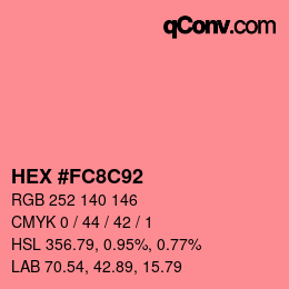 Farbcode: HEX #FC8C92 | qconv.com