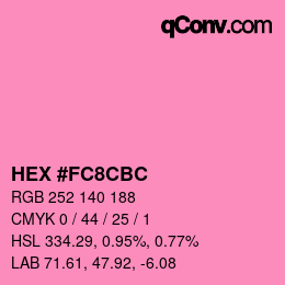 Color code: HEX #FC8CBC | qconv.com
