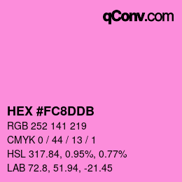 颜色代码: HEX #FC8DDB | qconv.com
