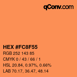 カラーコード: HEX #FC8F55 | qconv.com