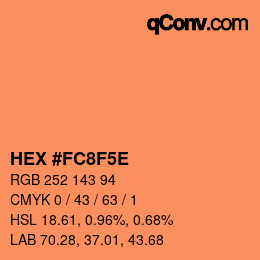 カラーコード: HEX #FC8F5E | qconv.com