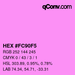 Color code: HEX #FC90F5 | qconv.com