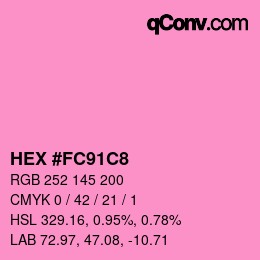 カラーコード: HEX #FC91C8 | qconv.com