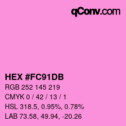 カラーコード: HEX #FC91DB | qconv.com