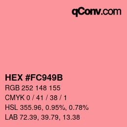 Código de color: HEX #FC949B | qconv.com