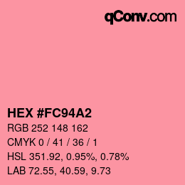カラーコード: HEX #FC94A2 | qconv.com