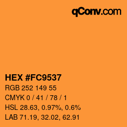 Color code: HEX #FC9537 | qconv.com