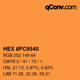 颜色代码: HEX #FC9540 | qconv.com