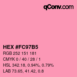 颜色代码: HEX #FC97B5 | qconv.com