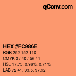 颜色代码: HEX #FC986E | qconv.com