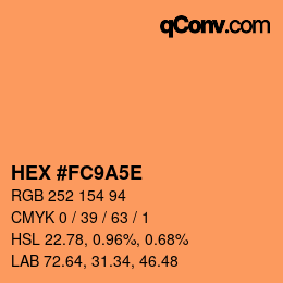 Code couleur: HEX #FC9A5E | qconv.com
