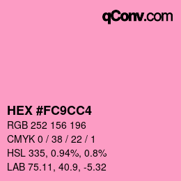 Farbcode: HEX #FC9CC4 | qconv.com