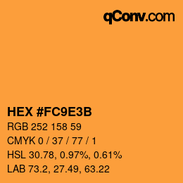 カラーコード: HEX #FC9E3B | qconv.com