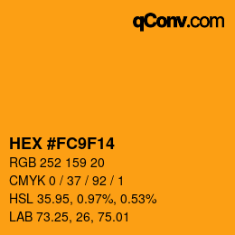 Color code: HEX #FC9F14 | qconv.com