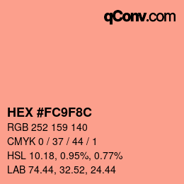 カラーコード: HEX #FC9F8C | qconv.com