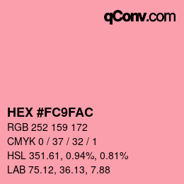颜色代码: HEX #FC9FAC | qconv.com