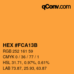 カラーコード: HEX #FCA13B | qconv.com