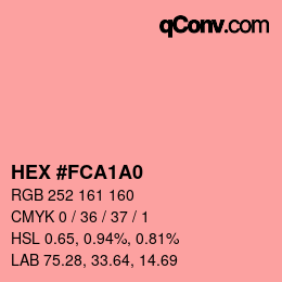 Color code: HEX #FCA1A0 | qconv.com