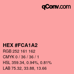 カラーコード: HEX #FCA1A2 | qconv.com