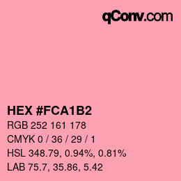 Color code: HEX #FCA1B2 | qconv.com