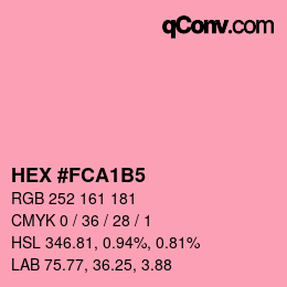 カラーコード: HEX #FCA1B5 | qconv.com