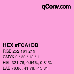 カラーコード: HEX #FCA1DB | qconv.com