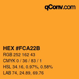 Color code: HEX #FCA22B | qconv.com