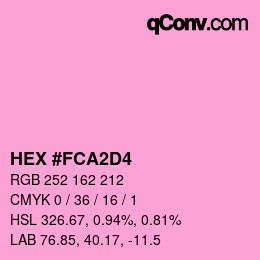 カラーコード: HEX #FCA2D4 | qconv.com