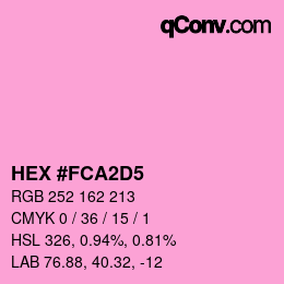 カラーコード: HEX #FCA2D5 | qconv.com