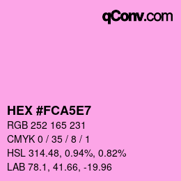 Color code: HEX #FCA5E7 | qconv.com