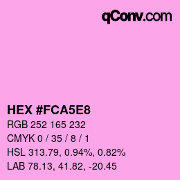 Color code: HEX #FCA5E8 | qconv.com