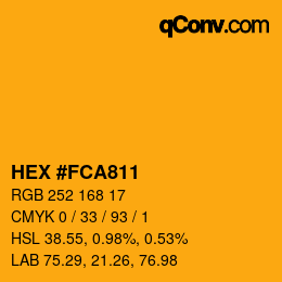 カラーコード: HEX #FCA811 | qconv.com