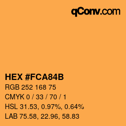 Código de color: HEX #FCA84B | qconv.com