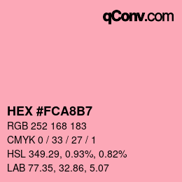 カラーコード: HEX #FCA8B7 | qconv.com