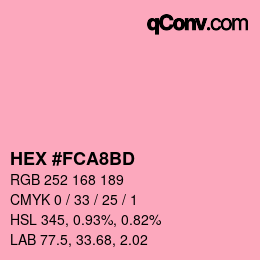Color code: HEX #FCA8BD | qconv.com
