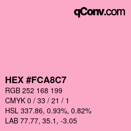 Farbcode: HEX #FCA8C7 | qconv.com