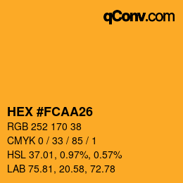 Color code: HEX #FCAA26 | qconv.com