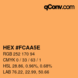 カラーコード: HEX #FCAA5E | qconv.com
