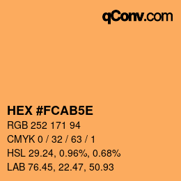 カラーコード: HEX #FCAB5E | qconv.com