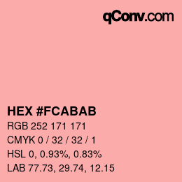 Color code: HEX #FCABAB | qconv.com